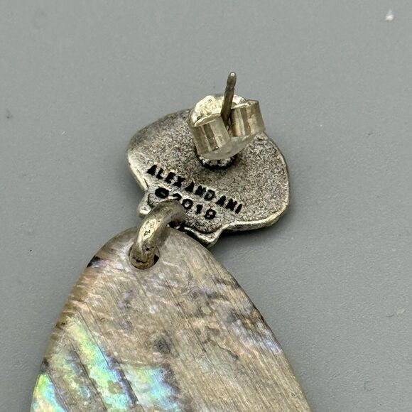 Alex and Ani Abalone Shell Statement Earrings 2019 Rafaelian Silver Finish Beach - Picture 4 of 5